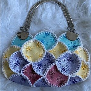 Vintage POUCH bag w/ Buckles handle used but well cared nice and clean.